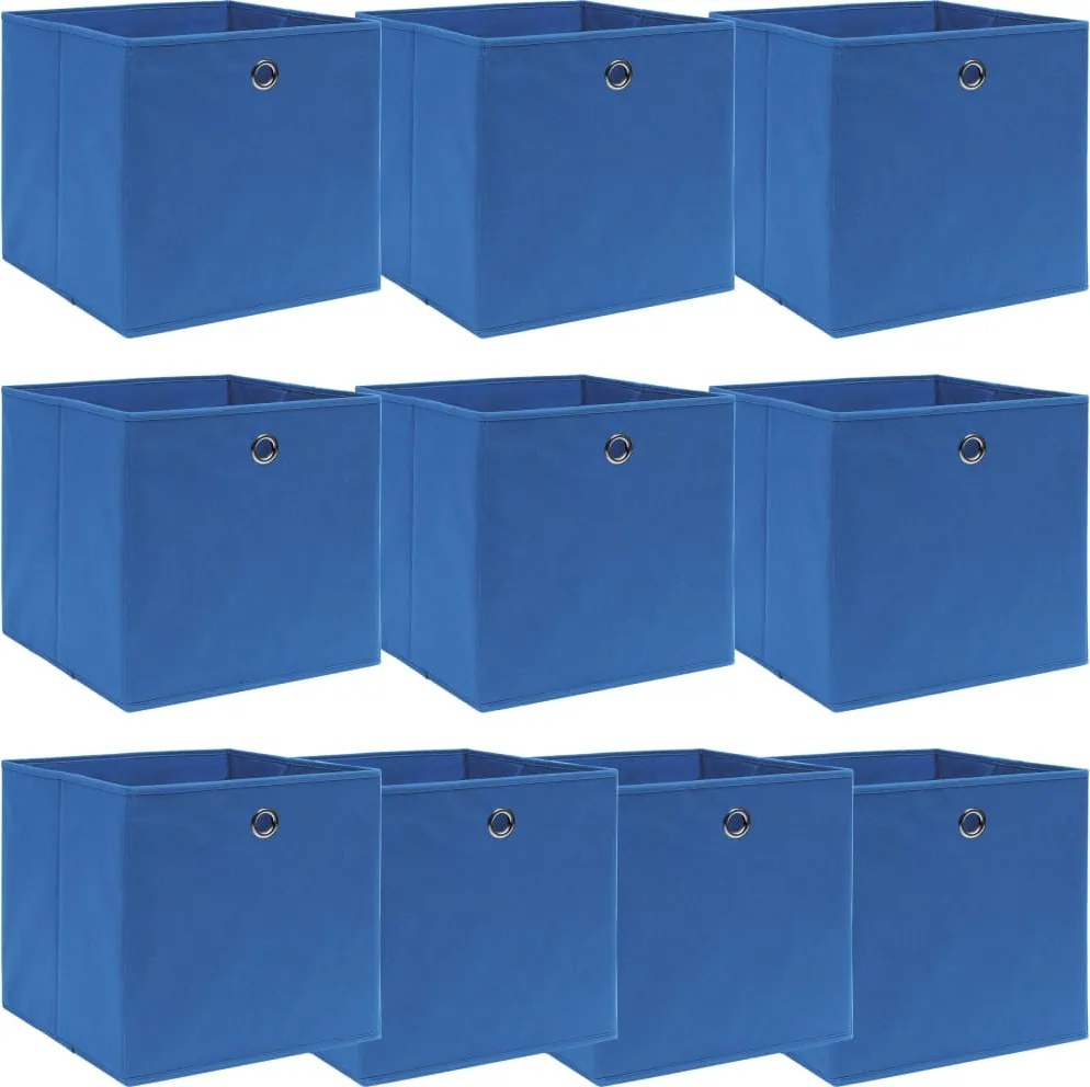 vidaXL 10 db kék szövet tárolódoboz 32 x 32 x 32 cm