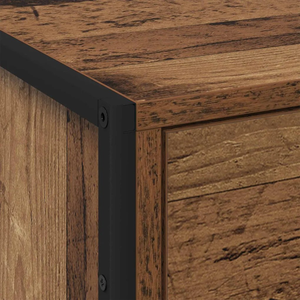 Éjjeli asztal fiókkal 2 pcs Öreg fa 50 x 39.5 x 50 cm Faanyag