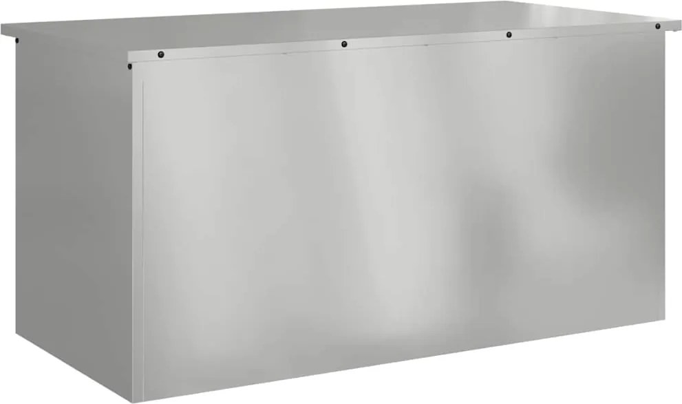 vidaXL Kültéri Tároló Doboz Ezüst 100 x 50,5 x 50 cm Acél