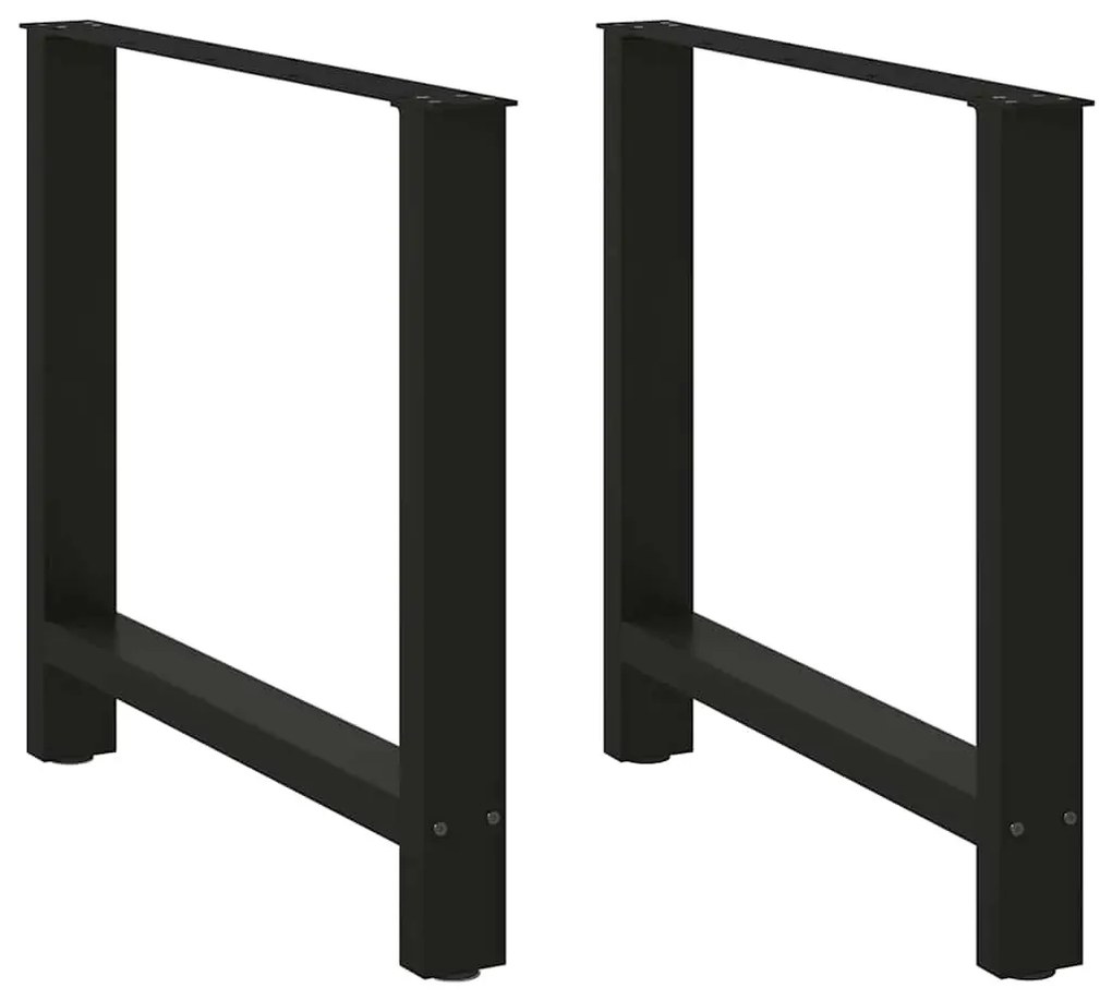 2 db fekete étkezőasztal láb 80 x (72-73) cm acél