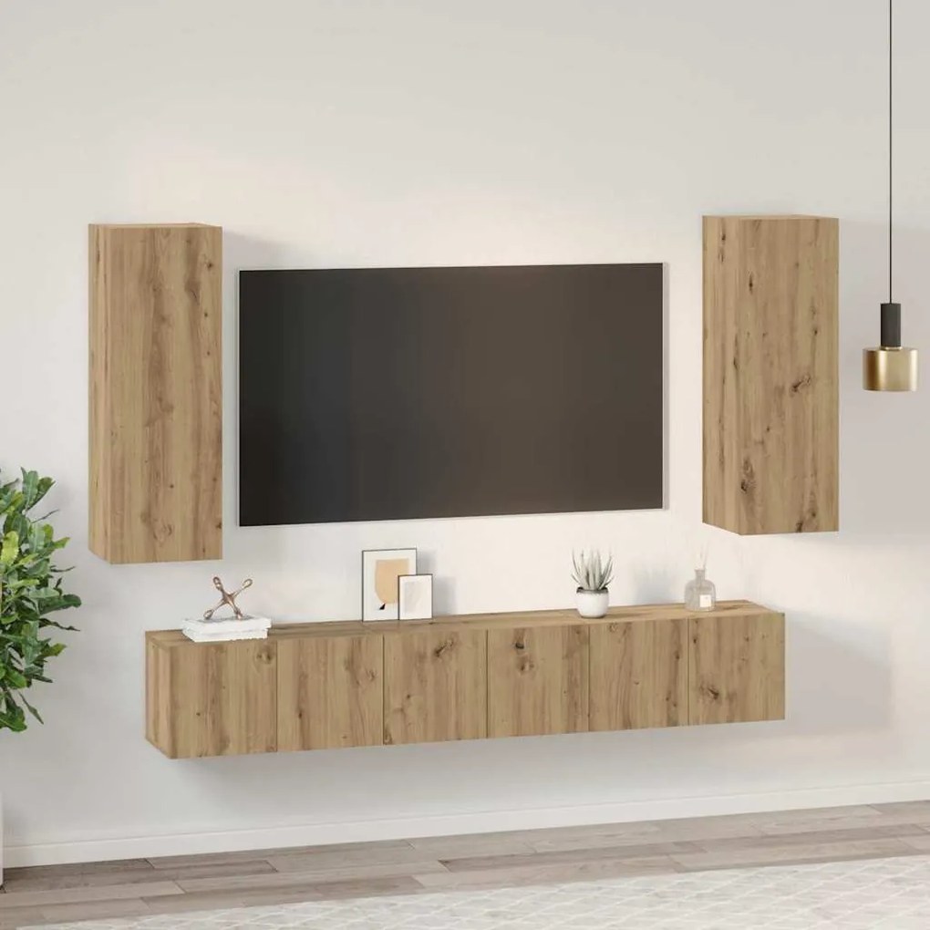 TV szekrény garnitúra 5 pcs kézműves tölgy 30.5 x 30 x 90 cm