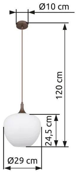 Globo 15548H1C - Csillár zsinóron MAXY 1xE27/60W/230V fehér/barna