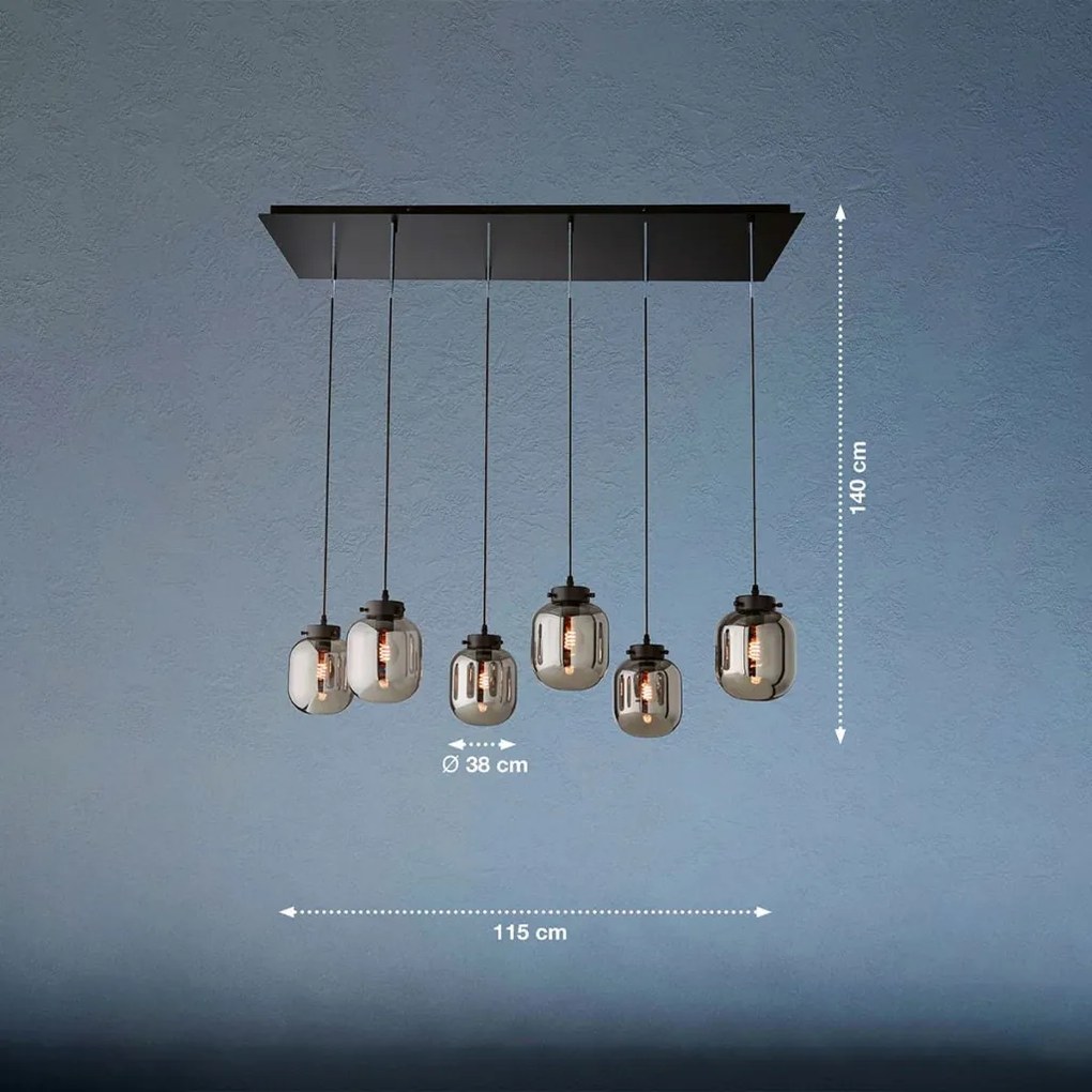 FISCHER & HONSEL 60900 REGI Modern Led Függesztett Lámpa Bézs, Fekete, Szürke E27 IP20