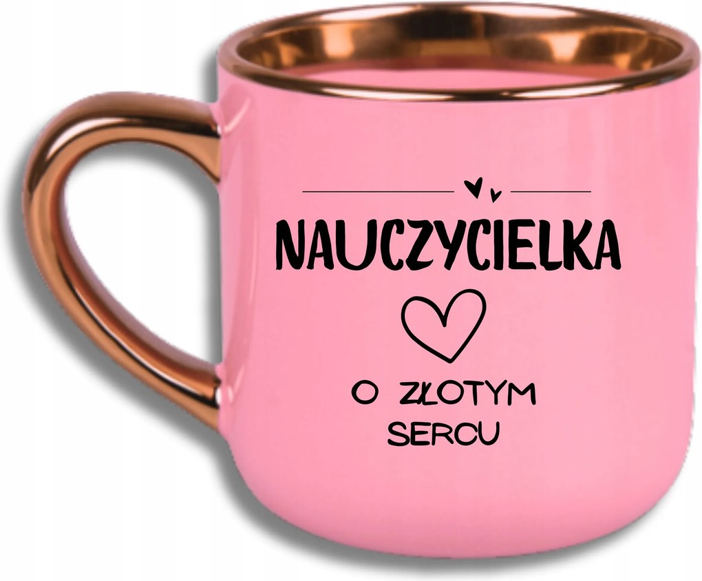 Bögre Rózsaszín Ajándék Nagy Pedagógus Nap Arany Szívű Tanárnő