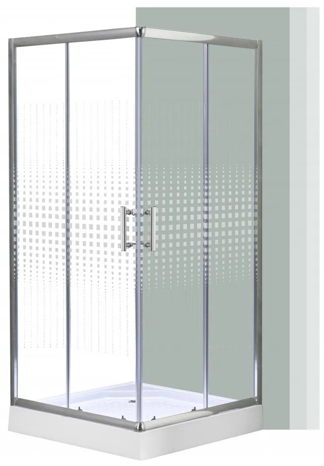 Spirit Mátrix 80x80 cm-es szögletes zuhanykabin, erősített akril zuhanytálcával