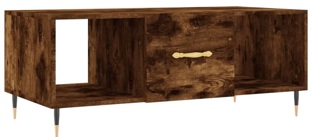 Füstös tölgy színű szerelt fa dohányzóasztal 102 x 50 x 40 cm