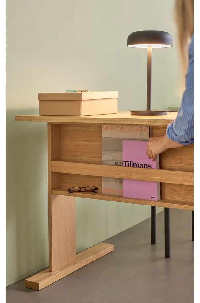 Íróasztal tölgyfa dekoros asztallappal 70x140 cm Forma – Hübsch