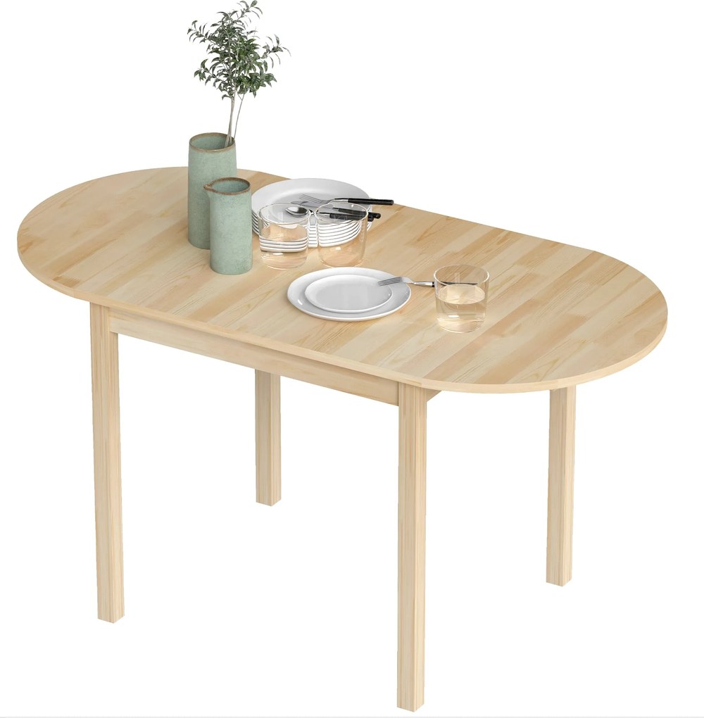 HOMCOM Összecsukható Étkezőasztal 6 Személy számára, Csepp-levelekkel, Ovális, Összecsukható Konyhaasztal Kisebb Terekhez, Étkezőbe, Konyhába 140 x 70