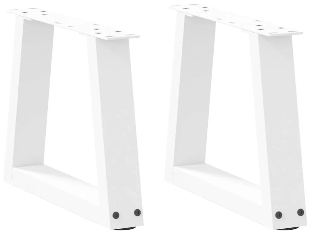 2 db fehér, V-alakú acél dohányzóasztal láb 40 x (30-31,3) cm