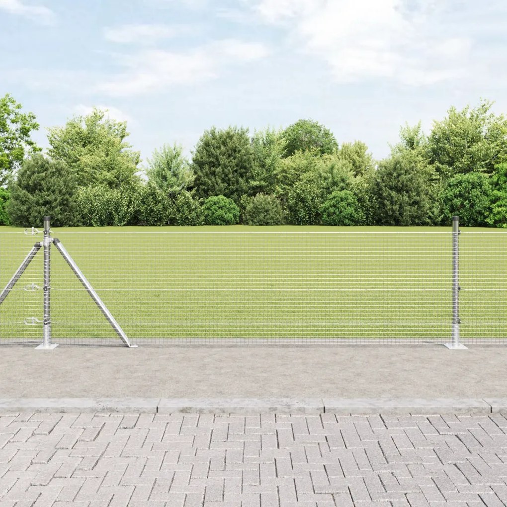Horganyzott Drótháló Kerítés 7 Flangás Oszloppal 0.4x10 m