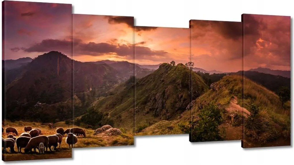 Festmények 150x80 Tájkép bárányhegyekkel