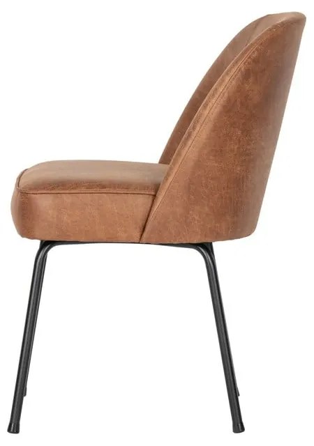 Konyakbarna bőr étkezőszék szett 2 db-os Vogue – WOOOD