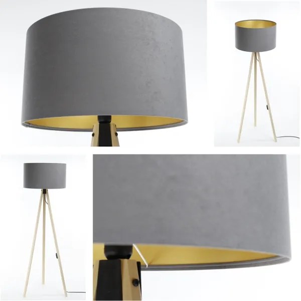 Állólámpa STANDART 1xE27/60W/230V szürke/bézs