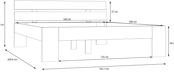 Kétszemélyes ágy PIROA 160x200 cm bézs