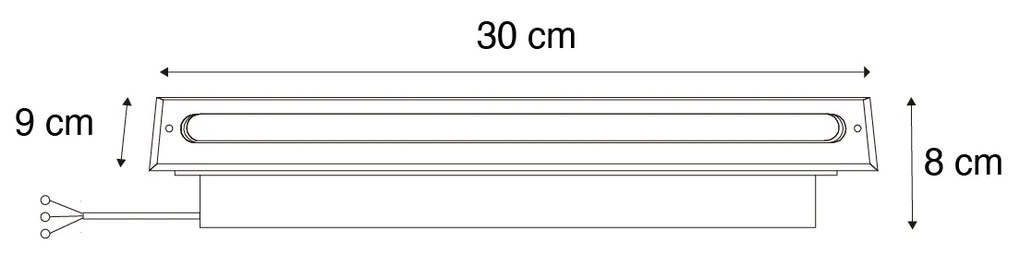 4 darabos modern acél talajspot szett 30 cm LED-del IP65 - Eline