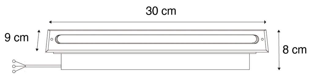 4 darabos modern földbe süllyeszthető lámpa szett acél 30 cm LED-del IP65 - Eline