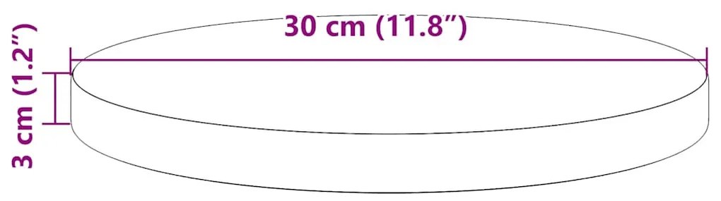 tömör fenyőfa kerek asztallap Ø30 x 3 cm