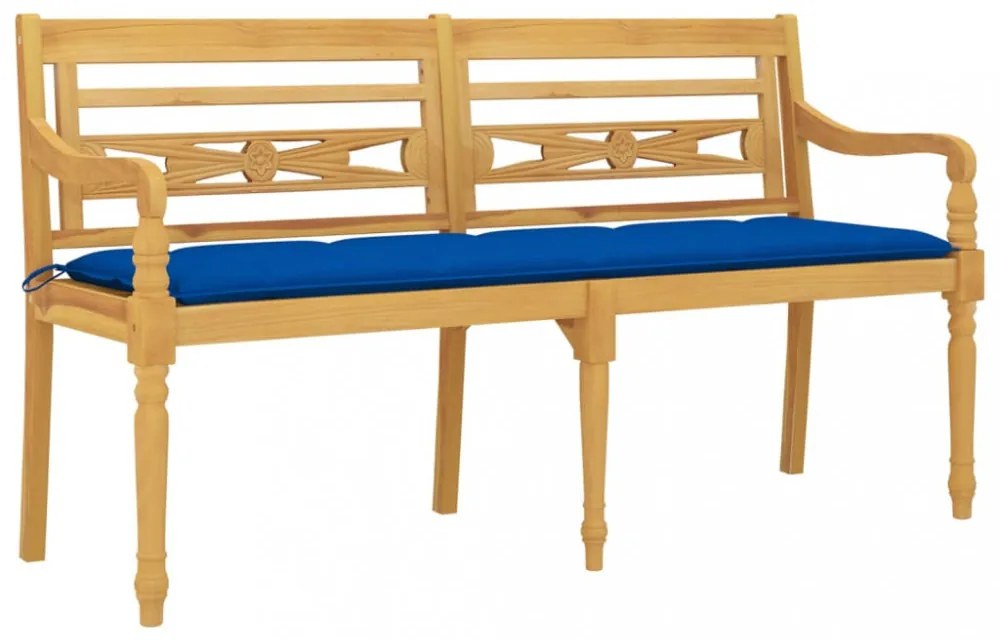 tömör tíkfa Batavia pad kék párnával 150 cm