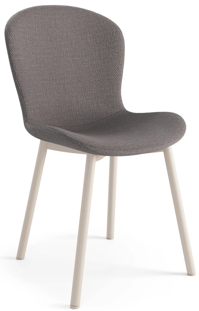 MAZZONI EXPORT FIORA Világosszürke Taupe (Basel 34 szövet) / bézs váz – MODERN KÁRPITOZOTT CHENILLE SZÉK NAPPALIBA/ÉTKEZŐBE