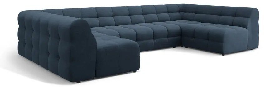 Sötétkék sarokkanapé (U alakú) Kendal – Micadoni