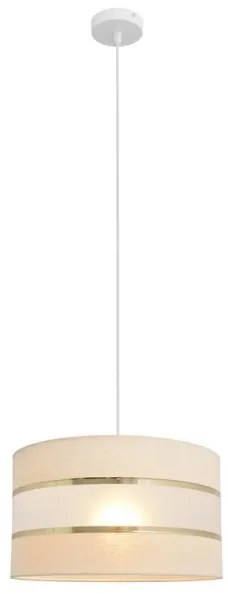 Csillár zsinóron HELEN 1xE27/15W/230V á. 35 cm krém/arany