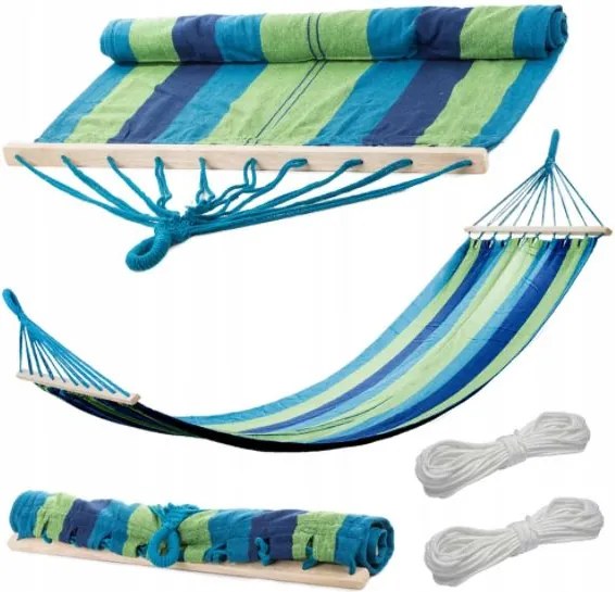 Kerti függőágy állványon 260x80 többszínű