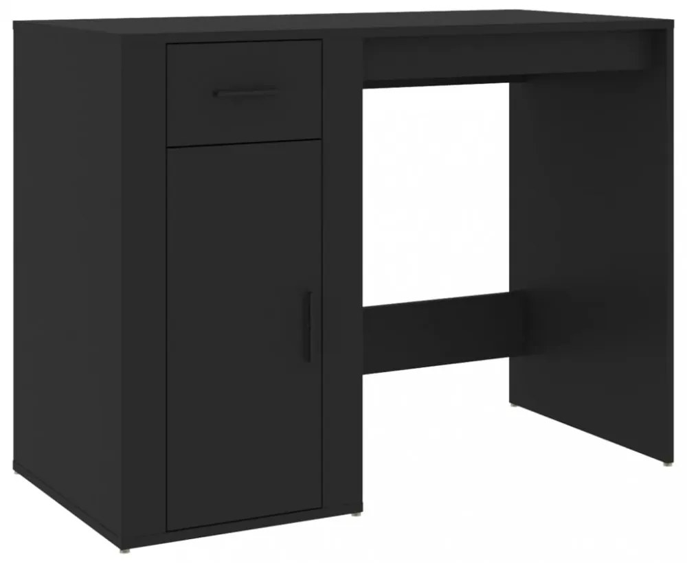 fekete szerelt fa íróasztal 100 x 49 x 75 cm