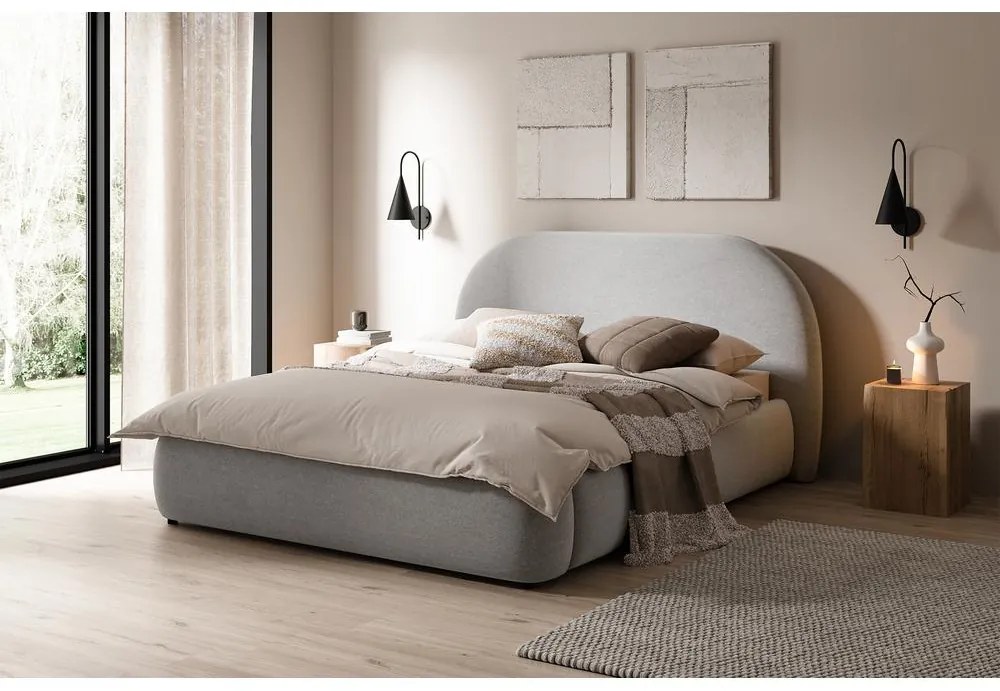 Franciaágy 180 cm Olivo P (ágyráccsal) (tárolóhellyel) (szürke + fekete) . Akció -15%. 1100394