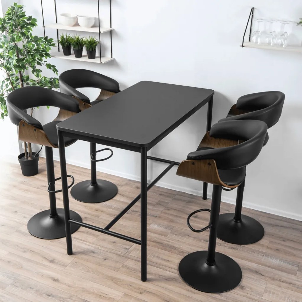 Elegáns Bárszék Fekete Eco-bőr Kárpittal. NEVADA