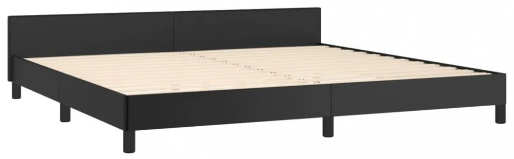 fekete ágykeret fejtámlával matrac nélkül 200x200 cm