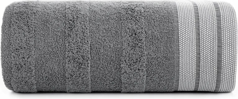 Pati törölköző 50x90 acélszürke csíkos frottír 500g/m2