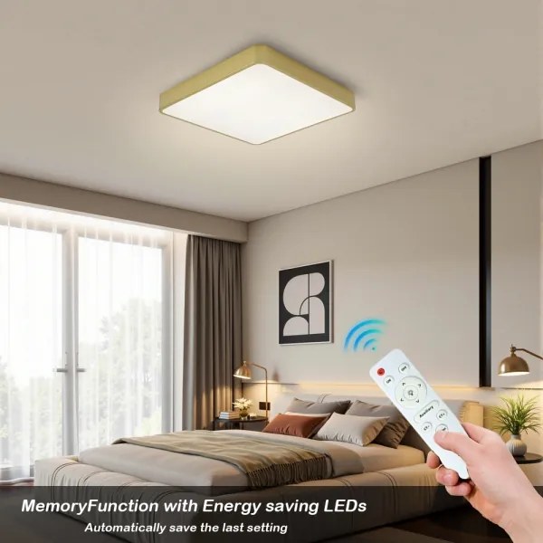 Brilagi-LED dimmelhető mennyezeti lámpatest POOL LED/48W/230V 3000-6000K 50x50 cm arany + távirányító