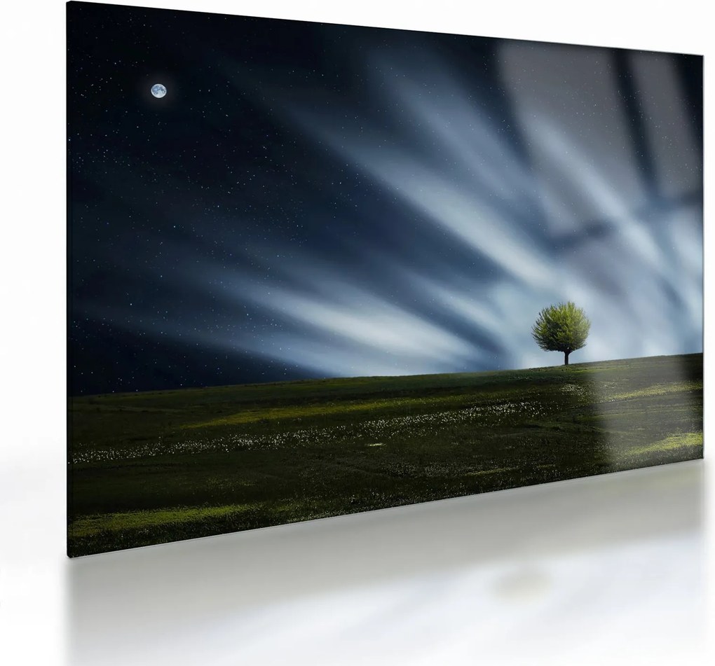 Az aurora borealis képe egy lápvidéken (üvegen) (70x50 cm)