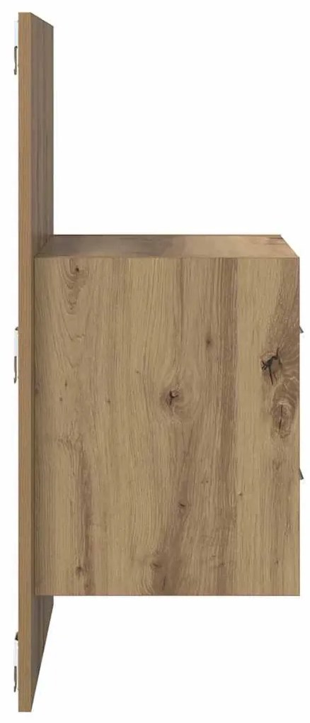 vidaXL Fali éjjeli szekrény 2 pcs Artisan tölgy 48,5 x 32,5 x 80 cm