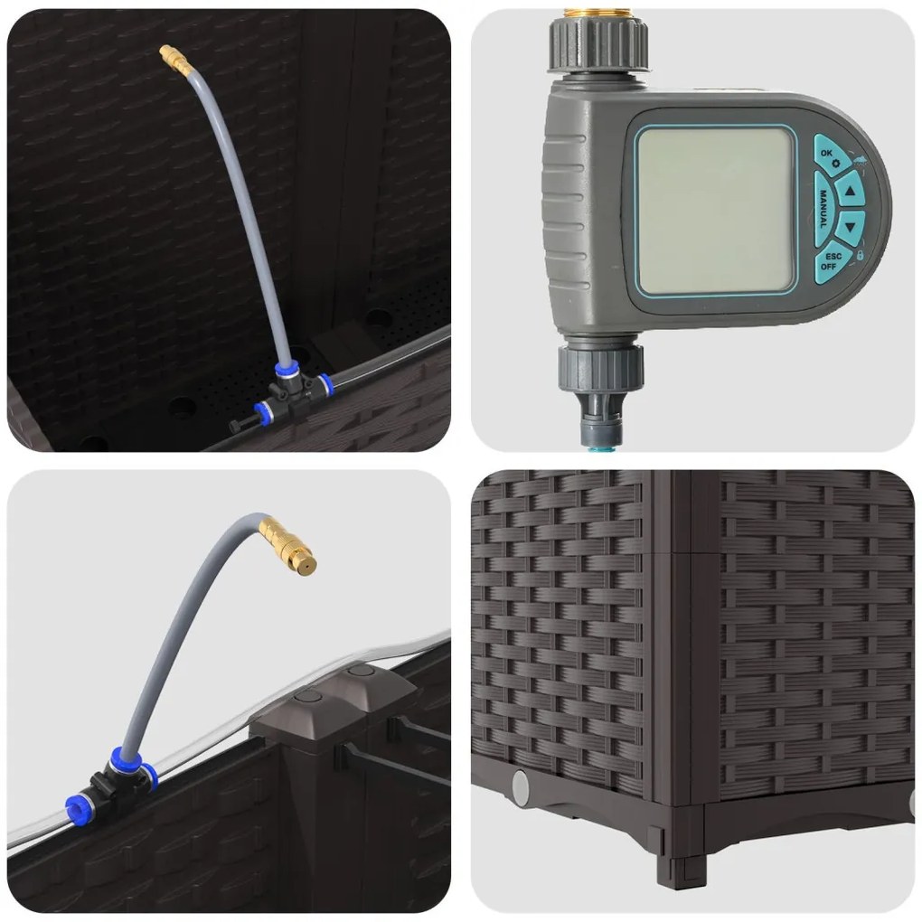 Kerti ültetők Barna 160 x 40 x 52 cm Acél