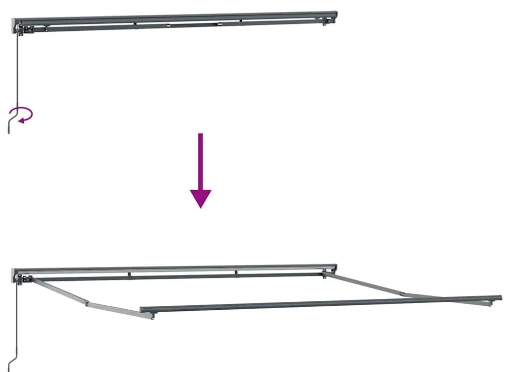 Behúzható napellenző Narancs és fehér 350x250 cm szövet