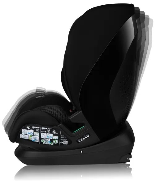 Lionelo - Forgatható autósülés alappal LAVENDER i-Size 76-150 cm Black Carbon