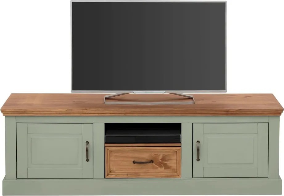 Világoszöld borovi fenyő TV-állvány 160x50 cm Selma – Støraa