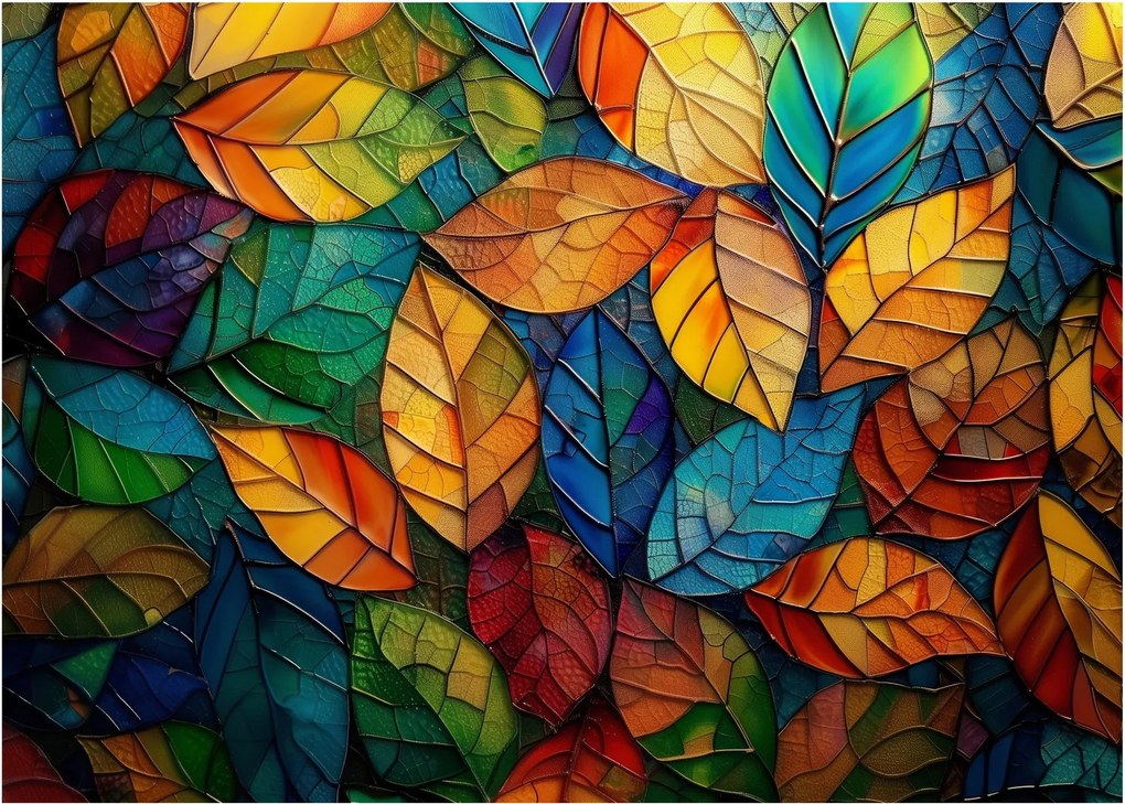 Üveg kép - Levélmozaik (70x50 cm)