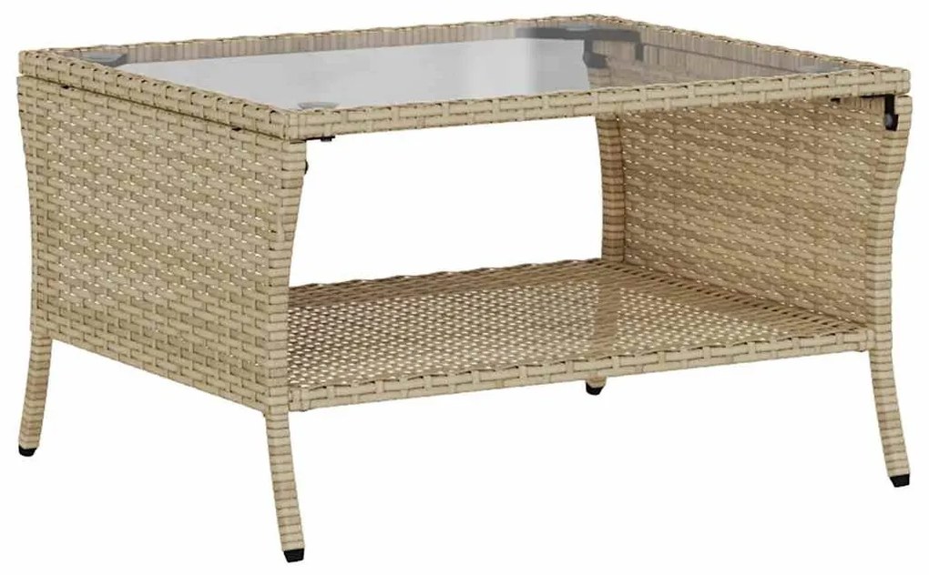 vidaXL 2 személyes bézs polyrattan kerti kanapé asztallal&amp;párnával
