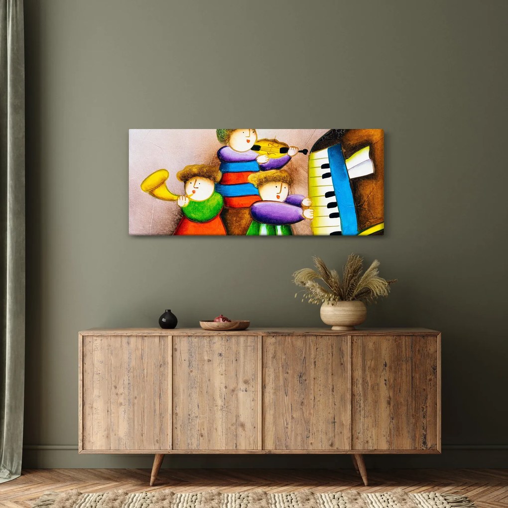 Kép - Zenészek, festmény (120x50 cm)