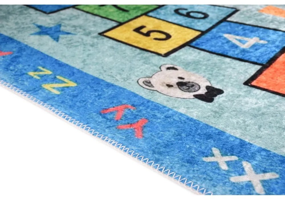 Kék mosható gyerek játszószőnyeg 80x120 cm Hopscotch Blue – Vitaus