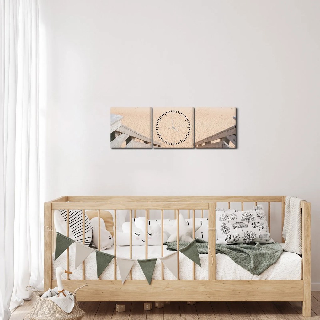 Kép - Tengerpart (órával) (90x30 cm)