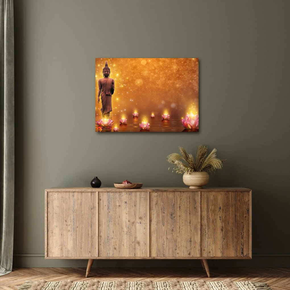 Kép - Buddha arany csillogással (70x50 cm)