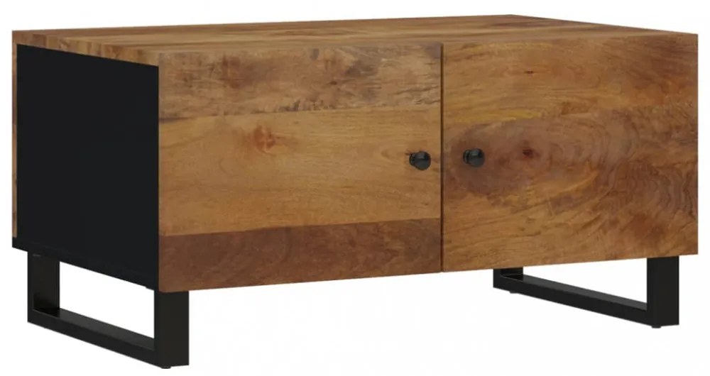 tömör mangófa és szerelt fa dohányzóasztal 80 x 50 x 40 cm