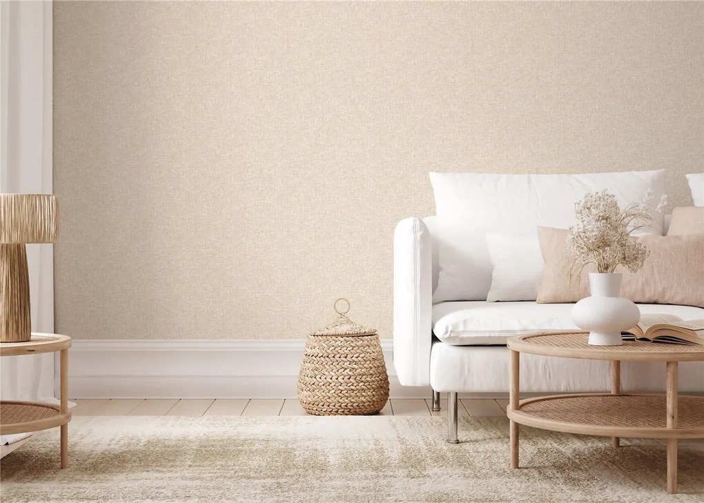 Esselle Home A La Mode Artisan Weave bézs egyszínű szövet hatású vlies tapéta – 100008EH