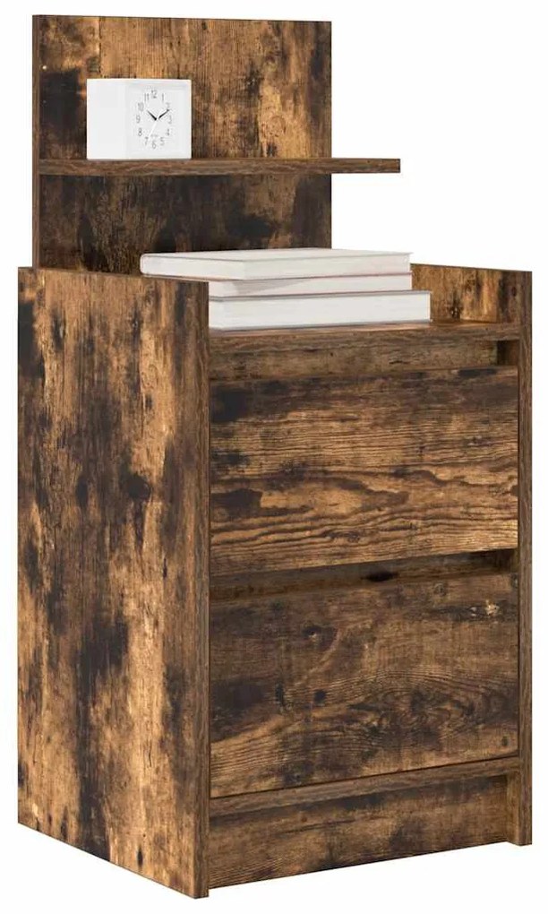 Füstös tölgy színű éjjeliszekrény 2 fiókkal 38x34x80 cm