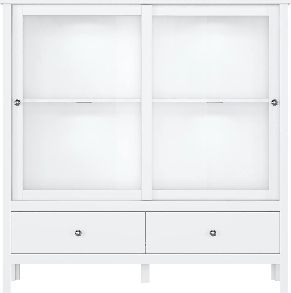 Alacsony vitrin 2W2S, fehér, OLJE