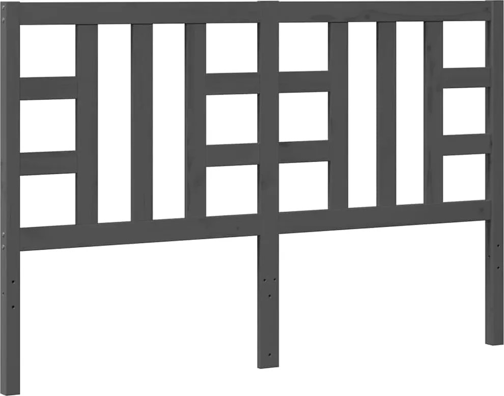 vidaXL szürke tömör fenyőfa ágyfejtámla 146 x 4 x 100 cm