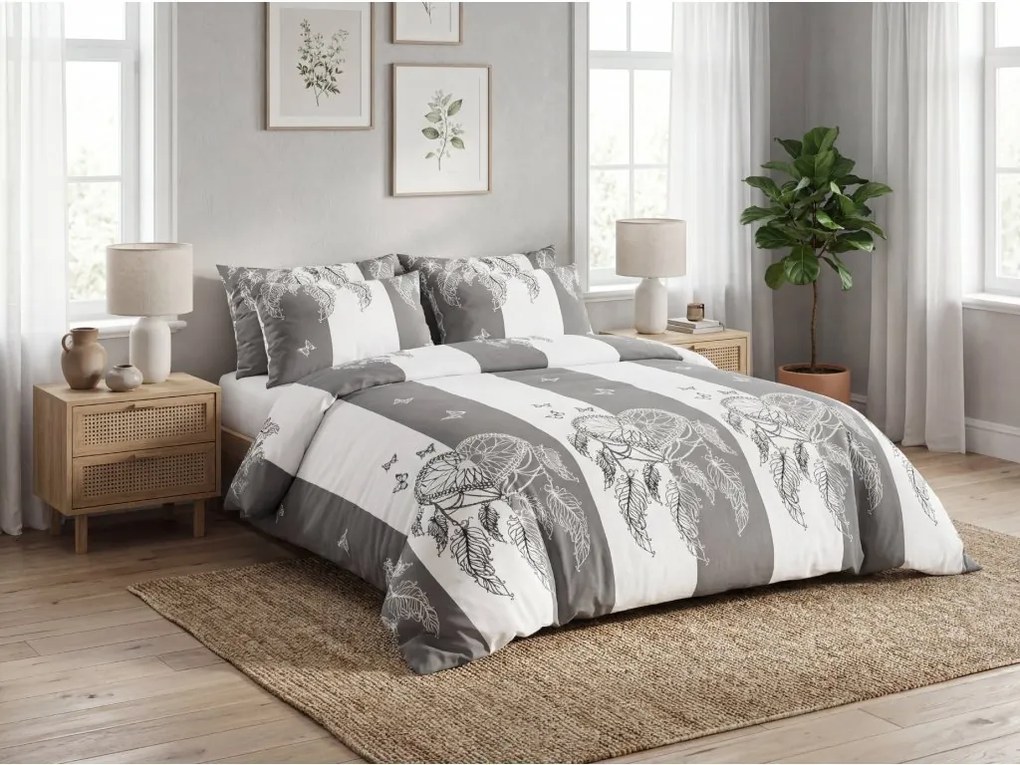 Mikroszálas ágyneműhuzat TIRSO szürke-fehér Ágyneműhuzat mérete: 70 x 90 cm | 140 x 220 cm